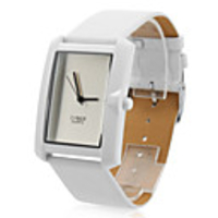 Unisex PU Analog Quartz Wrist Watch gz1043 (White)