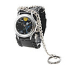 Unisex PU Analog Quartz Wrist Watch with a Ring (Black)