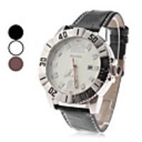 Unisex PU Analog Quartz Wrist Watch with Calendar (Assorted Colors)