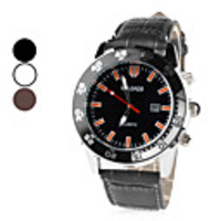 Unisex PU Analog Quartz Wrist Watch with Calendar (Assorted Colors)