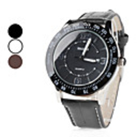 Unisex PU Analog Quartz Wrist Watch with Calendar (Assorted Colors)