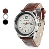 Unisex PU Analog Quartz Wrist Watch with Calendar (Assorted Colors)