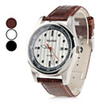 Unisex PU Analog Quartz Wrist Watch with Calendar (Assorted Colors)