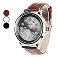 Unisex PU Analog Quartz Wrist Watch with Calendar (Assorted Colors)