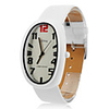 Unisex PU Analog Quartz Wrist Watch with Elliptical Case gz1014 (White)