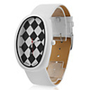 Unisex PU Analog Quartz Wrist Watch with Elliptical Case gz1029 (White)