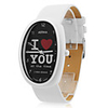 Unisex PU Analog Quartz Wrist Watch with Elliptical Case gz1118 (White)