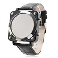 Unisex PU Digital LED Wrist Watch in Numbers LED (Black)