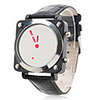 Unisex PU Digital with Pointer LED Wrist Watch (Black)