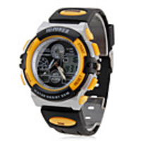 Unisex Rubber Analog - Digital Multi-Movement Wrist Watch (Black)
