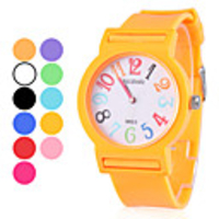 Unisex Rubber Analog Quartz Wrist Watch (Assorted Colors)