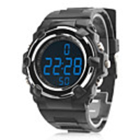 Unisex Rubber Digital LED Wrist Cycling Sports Watch (Black)