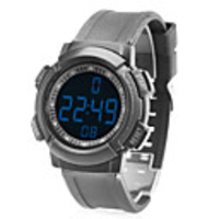 Unisex Rubber Digital LED Wrist Sports Watch with Heart Rate(Black)