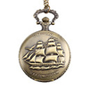 Unisex Sailing Boat Style U.S.S. Constitution Alloy Analog Quartz Pocket Watch (Bronze)