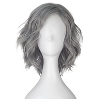Unisex Short Wavy Volume Wavy Silver Gray Synthetic Cosplay Costume Wig Shoulder Long Halloween Hair miniinthebox