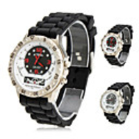 Unisex Silicone Analog Quartz Wrist Watch (Black)