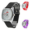 Unisex Silicone Analog Quartz Wrist Watch with Red Hood (Assorted Colors)