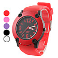 Unisex Simple Design Rubber Analog Quartz Wrist Fashion Watch (Assorted Colors)