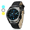 Unisex Simple Style PU Analog Quartz Wrist Watch (Black)