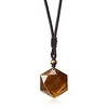 unisex size tiger eye star of david hexagram stones pendant necklace