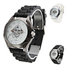 Unisex Skeleton Design Silicone Analog Quartz Wrist Watch (Assorted Colors)