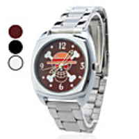 Unisex Skull Design Steel Analog Quartz Wrist Watch (Assorted Colors)