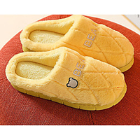 Unisex Slippers Flip-Flops Flat Heel Round Toe Casual Home Walking Shoes Faux Fur Solid Colored Purple Yellow Pink