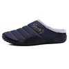 Unisex Slippers Flip-Flops Flat Heel Round Toe Home Polyester Solid Colored Black Dark Blue