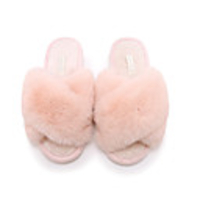 Unisex Slippers Flip-Flops Fuzzy Slippers Flat Heel Open Toe Sweet Daily Walking Shoes Rabbit Fur Solid Colored Pink Beige Gray