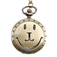 Unisex Smile Alloy Analog Quartz Pocket Watch (Bronze)