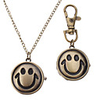 Unisex Smile Style Alloy Analog Quartz Keychain Necklace Watch (Bronze)