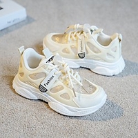 Unisex Sneakers Comfort School Shoes PU Lace up Big Kids(7years ) Daily Home Running Shoes Walking Shoes White Black Beige Spring Summer miniinthebox