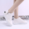 Unisex Sneakers Wedge Heel Closed Toe Daily Canvas PU Light Yellow White Black