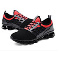 Unisex Spring / Summer Sporty Athletic Trainers / Athletic Shoes Running Shoes Mesh Breathable Non-slipping Shock Absorbing Black / Red / Black / Black / Green Color Block