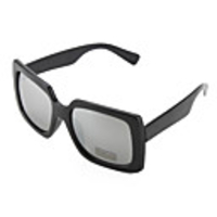 Unisex Square Black Frame Resin Lens Sunglasses