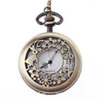 Unisex Steel Analog Quartz Pocket Watch (Bronze)
