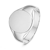 unisex sterling silver oval shape heavy weight polished signet ring 12x14mm (10)