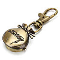 Unisex Storage Bags Alloy Analog Quartz Keychain Watch (Bronze)