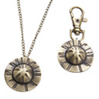 Unisex Straw Hat Style Alloy Analog Quartz Keychain Necklace Watch (Bronze)
