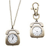 Unisex Telephone Style Alloy Analog Quartz Keychain Necklace Watch (Bronze)