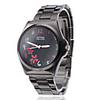Unisex Three Flowers Steel Analog Quartz Wrist Watch (Black)
