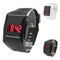 Unisex Touch Screen Rubber Digital LED Wrist Watch (Assorted Colors)