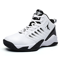 Unisex Trainers Athletic Shoes Outdoor Basketball Shoes PU Non-slipping Black and White Black / Red White Spring Fall