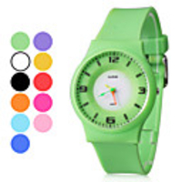 Unisex Wrist Style Rubber Analog Quartz Watch (Assorted Colors)