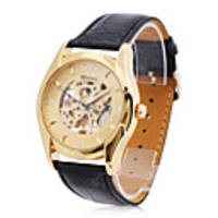 UnisexPU Analog Mechanical Fashionable Watch (Gold)