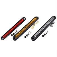Universal 15LED Car Light Bar 12V Red Third Brake Light Rear Light Signal Side Marker Turn Signal Stop Warning Lamp High Mount miniinthebox