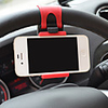 Universal Car Phone Holder Steering Wheel Clip Mount Rubber Band Mobile Phone Stand For iPhone Samsung Xiaomi Huawei Android