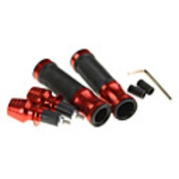 Universal Motorbike Handlebar End Sliders (7/8",  Black and Red)