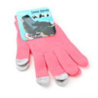 Universal Touch Screen Stripe Gloves for iPhones and iPads (Pink)