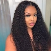 Unprocessed Virgin Hair 13x4 Lace Front Wig with Baby Hair Middle Part Brazilian Hair Deep curly Natural Black Wigs with Natural Hairline Coloring With Bleached Knots miniinthebox